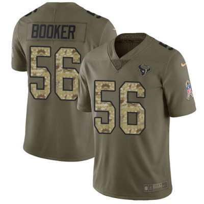 Nike Houston Texans #56 Thomas Booker OliveCamo Men's Stitched NFL Limited 2017 Salute To Service Jersey Men's